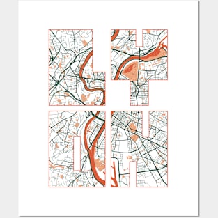 Lyon, France City Map Typography - Bohemian Posters and Art